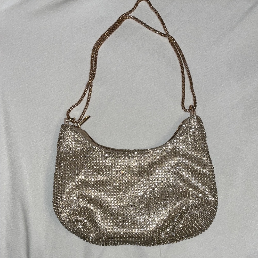 Elegant Silver Chain Strap Bag